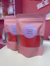 Load image into Gallery viewer, Raspberry sherbet crystals in a resealable 100g pouch

