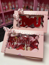 Load image into Gallery viewer, Valentine’s pick and mix window box personalised Galentine and I heart U with fizzy sweets and chocolates
