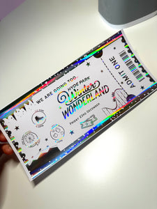 foiled ticket gift surprise 